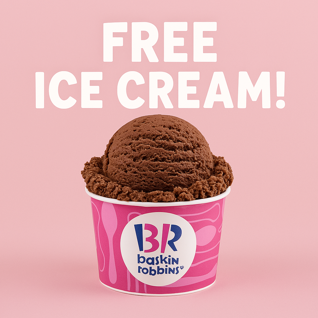 Free Ice Cream! Get a Free Single Scoop from Baskin-Robbins